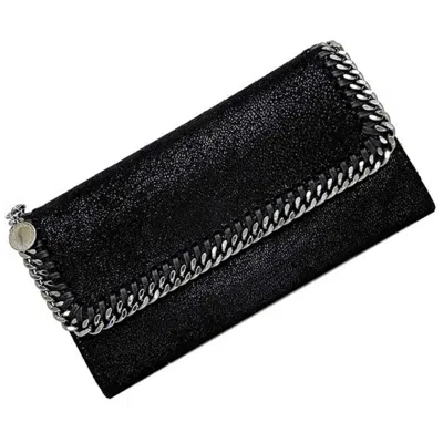 Pre-owned Stella Mccartney Black Faux Leather Long Wallet (bi-fold) ()