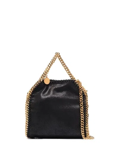Stella Mccartney Black Faux Leather Mini Falabella Tote Handbag For Women