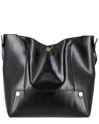 Stella Mccartney Black Faux Leather Popper Tote (authentic Pre-loved)