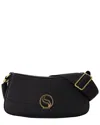 Stella Mccartney Black Faux Leather S-wave Small Hobo Bag In Black
