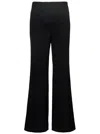Stella Mccartney Black Flare Pants With Concealed Closure In Stretch Wool Woman In Black