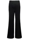 Stella Mccartney Black Flare Pants With Concealed Closure In Stretch Wool Woman In Black