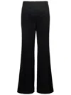 Stella Mccartney Black Flare Pants With Concealed Closure In Stretch Wool Woman In Black