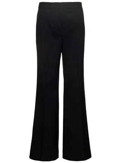 Stella Mccartney Black Flare Pants With Concealed Closure In Stretch Wool Woman