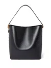 STELLA MCCARTNEY BLACK FRAYME FAUX-LEATHER TOTE BAG