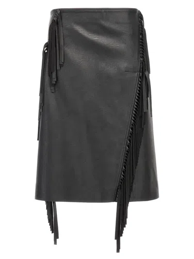STELLA MCCARTNEY BLACK FRINGED ALTER MAT SKIRT