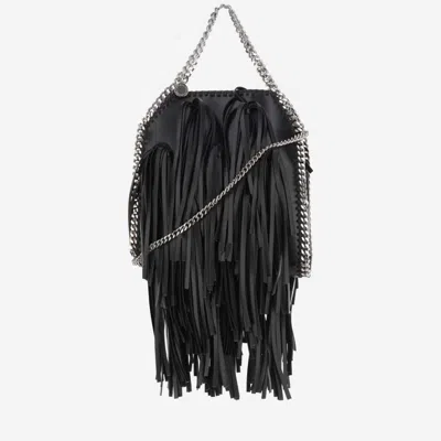 Stella Mccartney Black Fringed Shoulder Bag