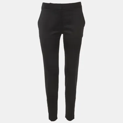 Pre-owned Stella Mccartney Black Gabardine Slim Fit Trousers S