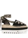 Stella Mccartney Stella Mc Cartney Gaia Wedge Espadrillas In Black