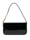 Stella Mccartney Black Glossy Finish Handbag With Chain Strap In Black