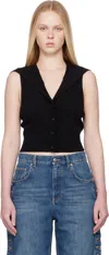 Stella Mccartney Black Hooded Sweater Vest In Black