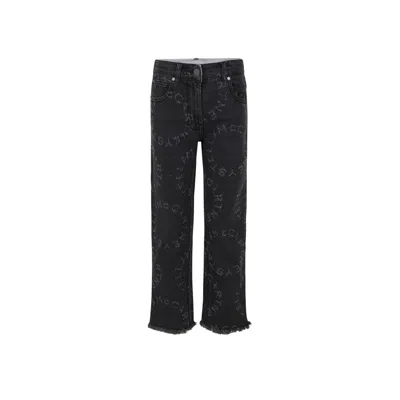 Stella Mccartney Kids' Black Jeans For Girl With Logo