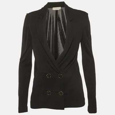 Pre-owned Stella Mccartney Black Jersey Double Breasted Jacket S