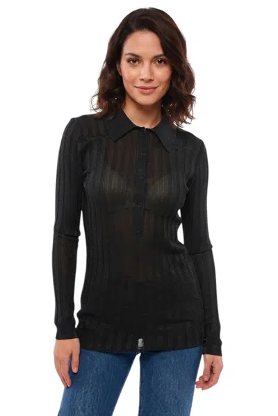 Stella Mccartney Black Knitted Shirt Collar Sweater
