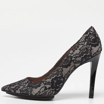 Pre-owned Stella Mccartney Black Lace Pointed Toe Pumps Size 39