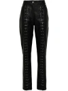 STELLA MCCARTNEY BLACK LACE-UP FAUX-LEATHER TROUSERS