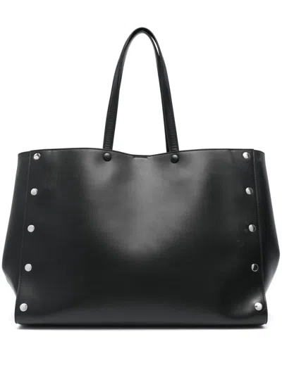 STELLA MCCARTNEY BLACK LARGE STELLA STUDS TOTE BAG