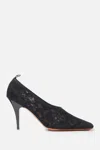 Stella Mccartney Square-toe Lace Stiletto Pumps In Black