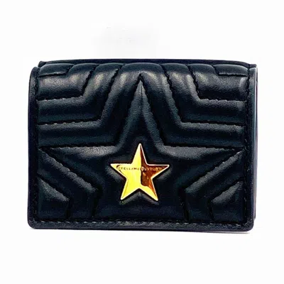 Pre-owned Stella Mccartney Black Leather Wallet (tri-fold) ()
