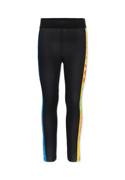 Stella Mccartney Kids' Black Leggings For Girl With Logo