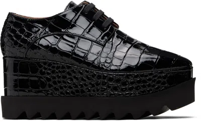 Stella Mccartney Black Limited-edition Elyse Crocodile Platform Derbys