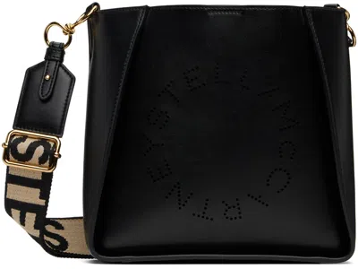 Stella Mccartney Black Logo Crossbody Bag In 1000 Black