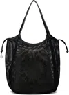 Stella Mccartney Black Logo Mesh Tote In Black