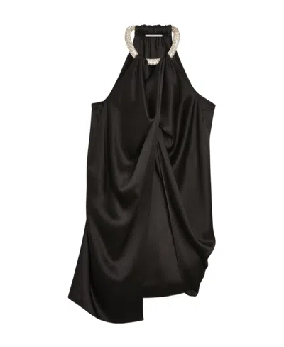 Stella Mccartney Black Logo Mini Dress