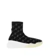 Stella Mccartney Loop Monogram-pattern Sneakers In Black
