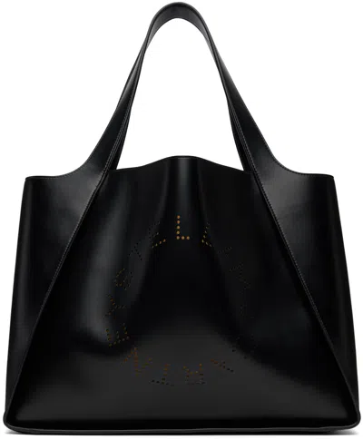 Stella Mccartney Black Logo Tote In 1000 Black