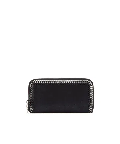 STELLA MCCARTNEY BLACK LOGO WALLET