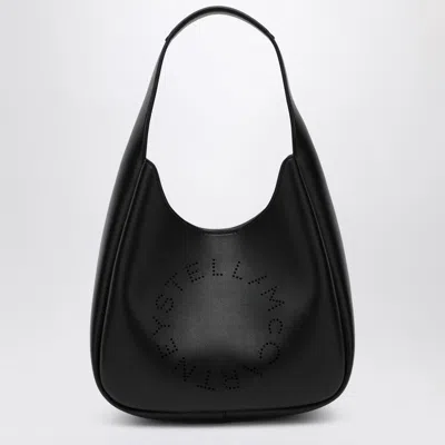 Stella Mccartney Black Logoed Morbida Hobo Tote Women