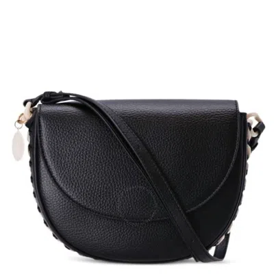 Stella Mccartney Frayme Flap Medium Shoulder Bag In Black