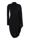 Stella Mccartney Draped High-neck Midi Dress In Black