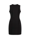 Stella Mccartney Womens Black Sleeveless Round-neck Woven Mini Dress In Black