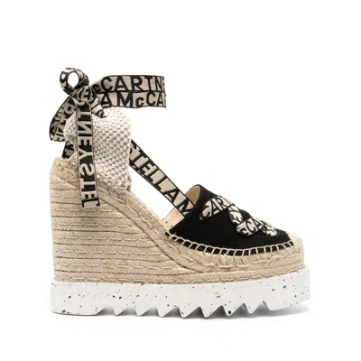 Stella Mccartney Black Neutral Espadrillas In Multicolor