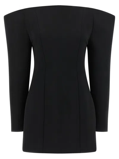 STELLA MCCARTNEY BLACK OFF-THE-SHOULDER DRESS