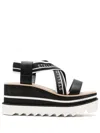 Stella Mccartney Womens Criss-cross Knit Platform Sandals In Black