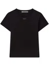 Stella Mccartney Black Organic Cotton T-shirt With Logo Charm