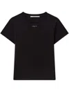 Stella Mccartney Black Organic Cotton T-shirt With Logo Charm