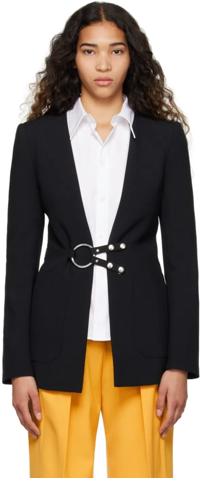 Stella Mccartney Belted Fitted Blazer In 1000 Black