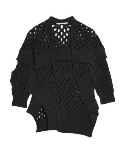 Stella Mccartney Black Oversized Texture Mesh Pullover