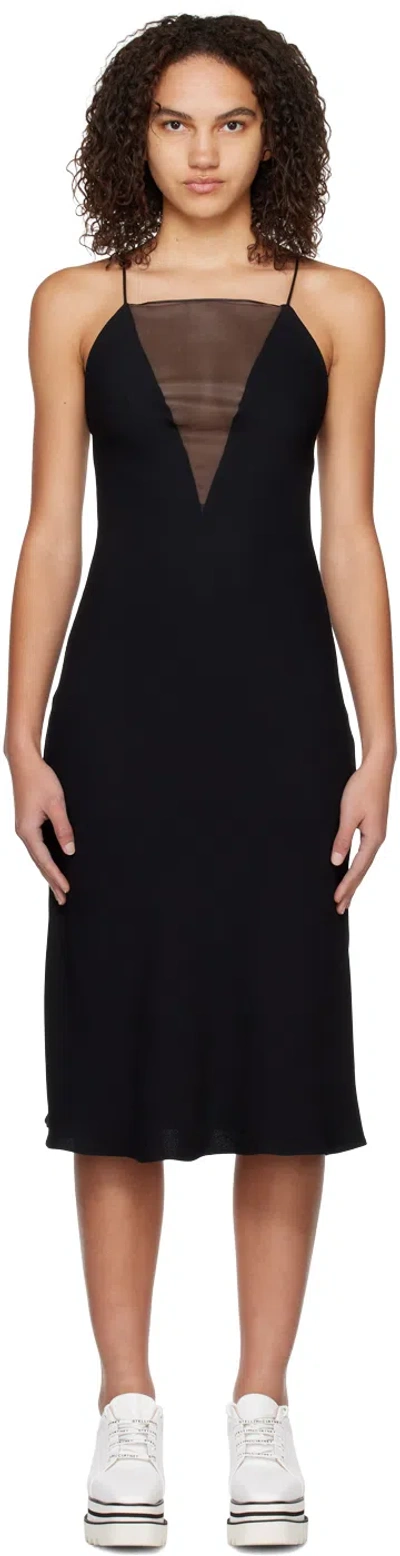 Stella Mccartney Black Paneled Minidress In 1000 Black