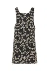 Stella Mccartney Black Pinafore Dress With All-over Print For Girl In Black