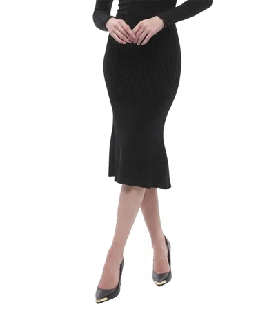 Stella Mccartney Black Pleated Midi Skirt