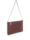 Stella Mccartney Falabella Pochette Accessoire Crystal Hotfix On Alter Suede Shoulder Bags Bordeaux