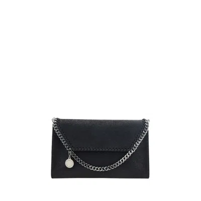 Stella Mccartney The Falabella Bead-embellished Chain Wallet In Black