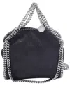 Stella Mccartney Tiny Falabella Tote Bag In Black Shaggy Deer In Blue