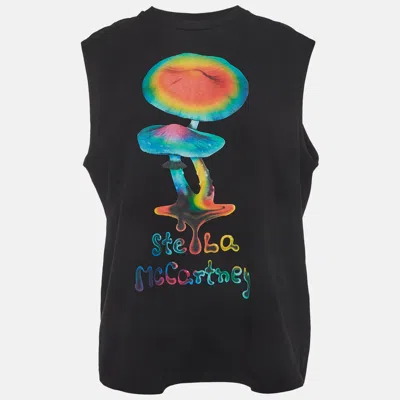Pre-owned Stella Mccartney Black Printed Cotton Sleeveless Top S