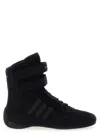 Stella Mccartney Rasant Black Sneakers With Strap Closure And Logo Detail On The Side In Tech Fabric Woman In Black